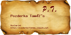 Pozderka Tamás névjegykártya